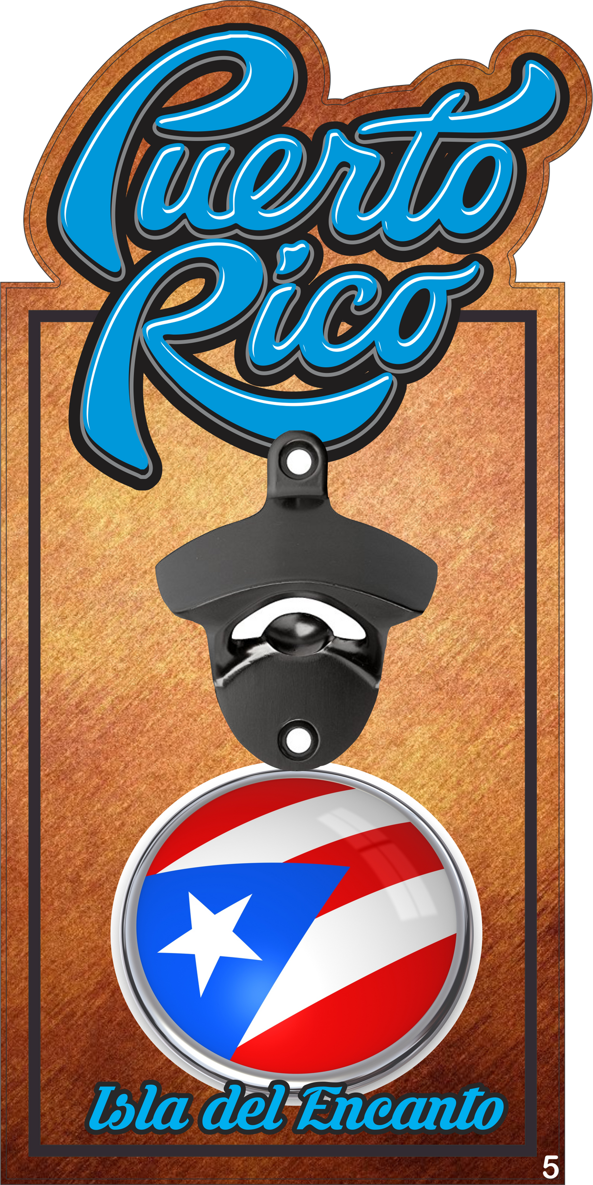 Wall Bottle Opener - Puerto Rico Shield