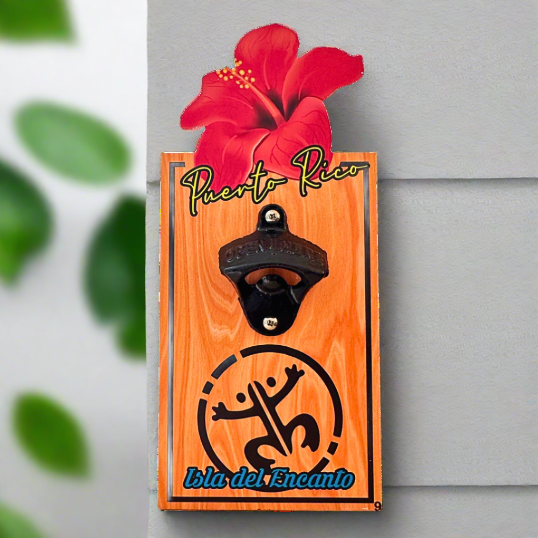 Abre Botellas de Pared - Flor Coquí Taíno